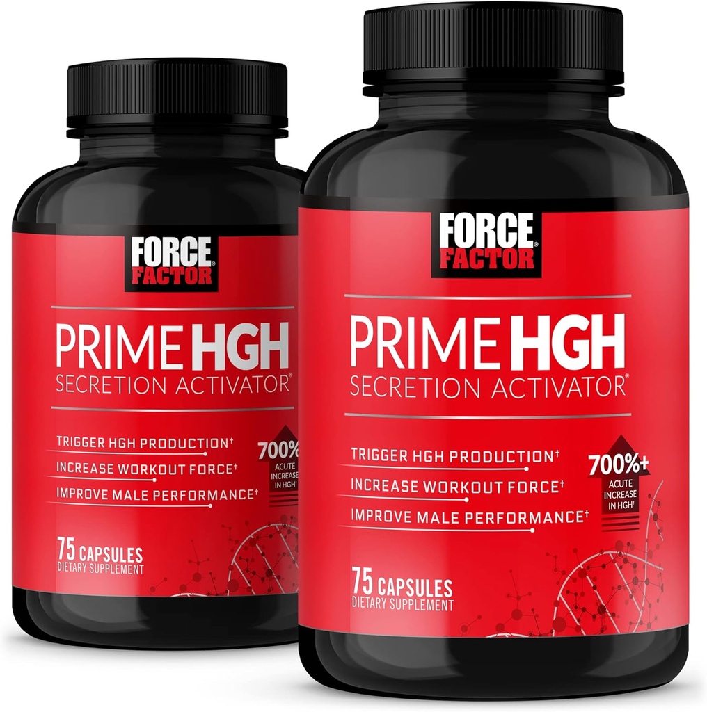 Factor de fuerza Primer HGH activación de la secreción, 2-Pack, HGH suplemento para hombres con alfaSize para ayudar a desencadenar la producción de HGH, aumentar la fuerza de entrenamiento, " Mejorar el rendimiento, 150 cápsulas