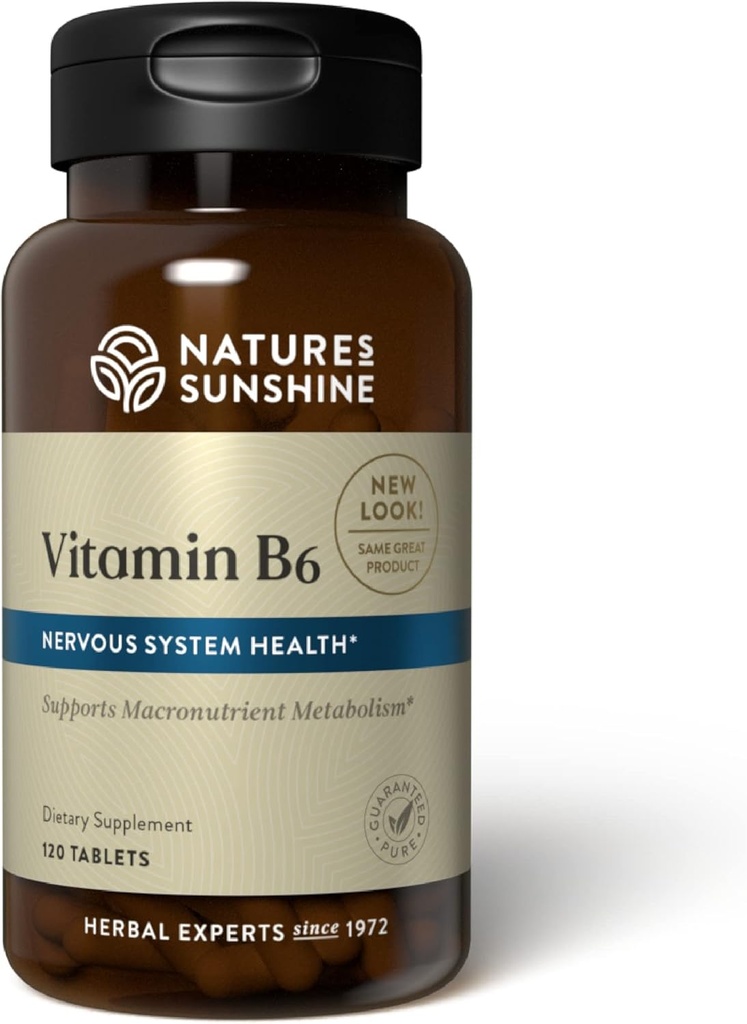 Yonune NLMUBR LUCKSIT Nature's Sunshine Vitamin B6 120 Tablets