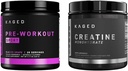Kaged Pre Sport Pre Workout Powder Glacier Grape Creatine Monohydrate Micronized Powder Bundle, Energy &amp; Muscle Recovery Supplement Pack, 20 Servings Pre-Workout + 100 Servings Creatin