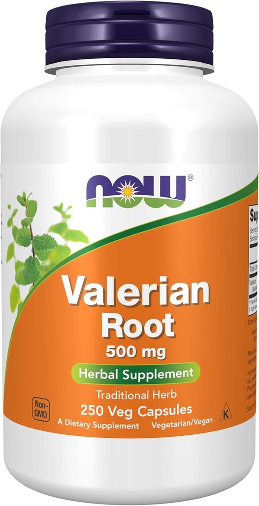 AHORA Suplementos de alimentos, Valeriana Root (Valeriana officinalis) 500 mg, Suplemento de hierbas, 250 cápsulas de verduras
