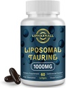 Suplemento Liposomal de Taurina 1000mg, Aminoácidos de alta absorción para el corazón, Nerve, Brain, Visual (60 Softgels - 1 Pack)