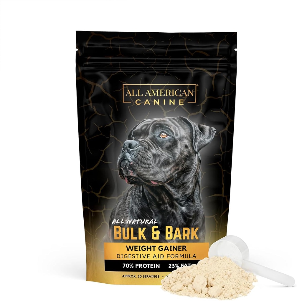 Ganador de peso para perros + ayuda digestiva Fórmula, suplemento de salud natural comida topper, suplementos de ganancia de peso para perros, &amp; Dog Muscle Builder - 60 piezas