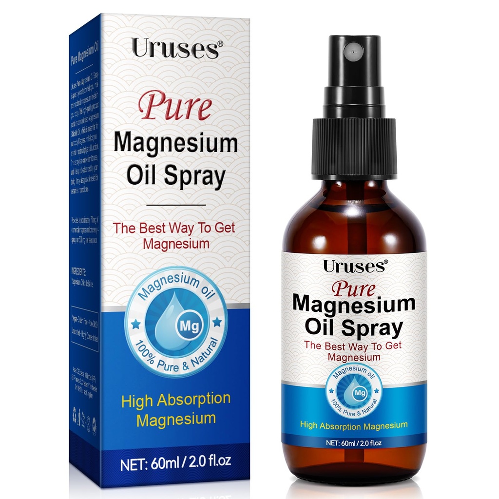 Pulverizador de aceite de magnesio puro, aceite de magnesio para pies, botella de vidrio de esparcido de magnesio tópico, esparcido de magnesio para pies, esparcimento corporal de magnesio, fácil de absorber " Uso -2.0 oz