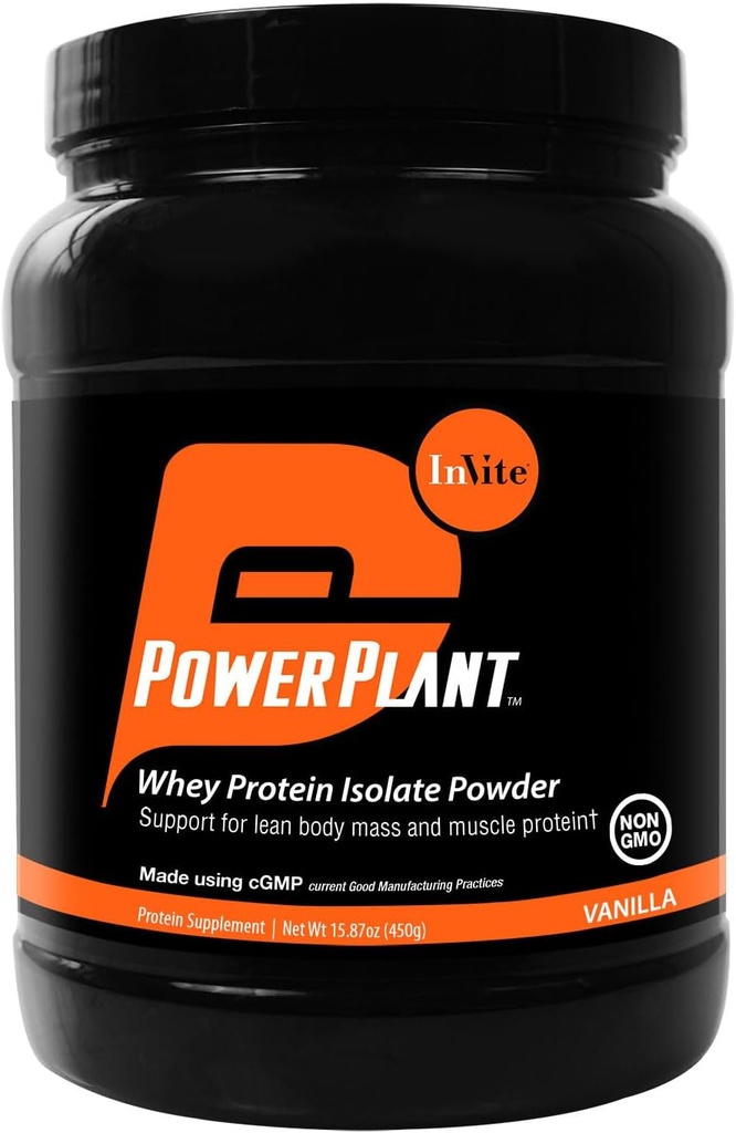 Invitar Vainilla Vainilla Whey Protein Powder - Apoyo para la Protección de Masas y Musculos Lean - Proteínas Esenciales para Personas Sensibles a los Productos Lácteos - 30 Servimientos