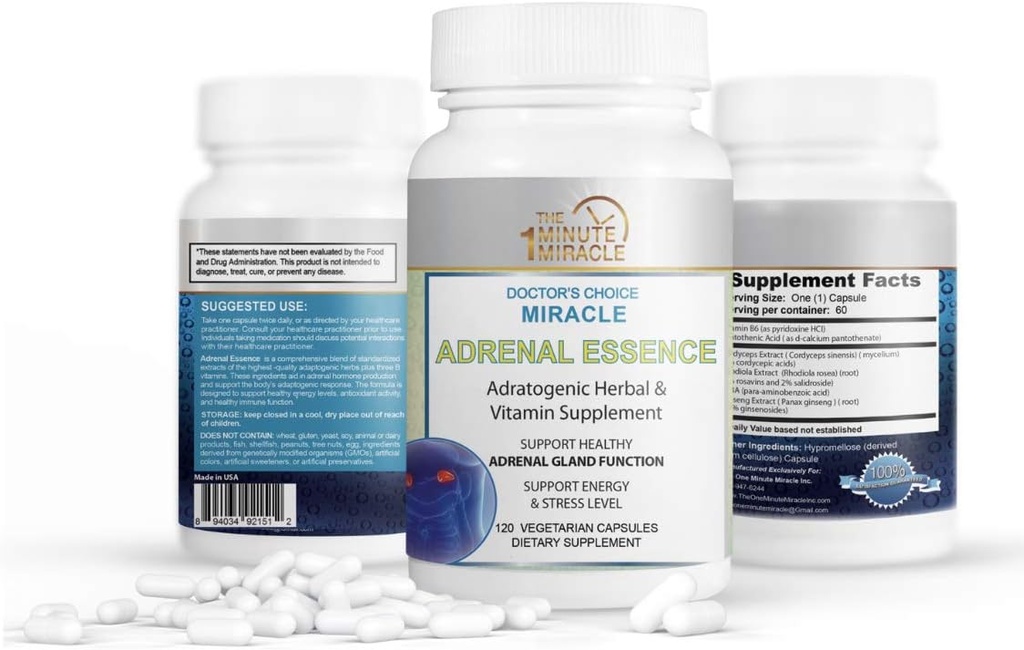 Miracle Adrenal Essence Doctor's Choice - Adratogenic Herbal & Vitamins Supplement