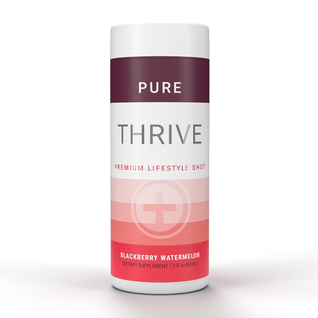 THRIVE by Le-Vel Energy Shot - Blackberry Watermelon | 2 fl oz | 12 Count | Clean, Sugar-Free, Zero-Calorie Energy Booster | Natural Energy Supplement with B Vitamins | Healthy Caffeine Shot