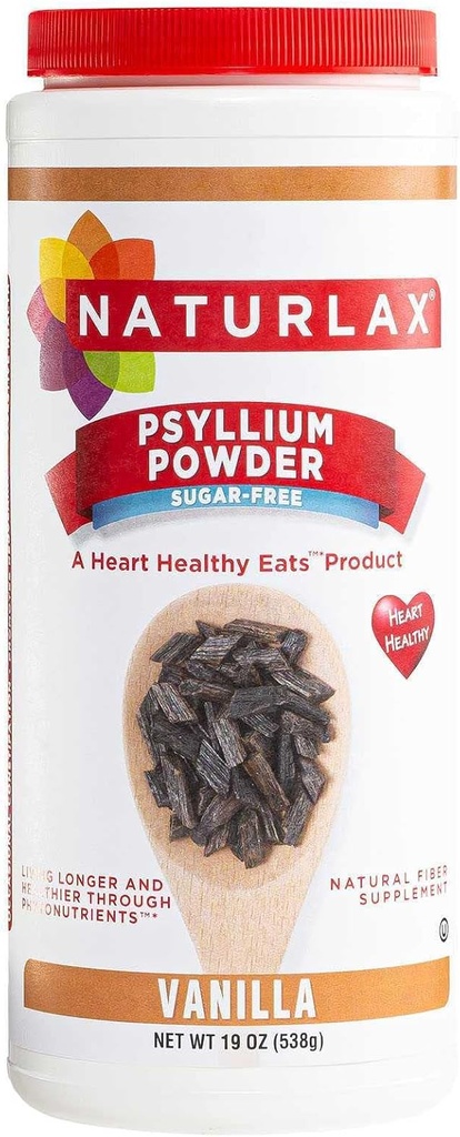 Psillium Husk Fiber Powder, Vanilla Flavored 19 oz