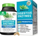 Zenwise Health Digestive Enzymes for Gut Health & Bloating Relief - Multi Enzymes Digestion Supplement with Probiotics, Bromelain " Papaya for Digestive Health Support - Men " Women - 45 Count