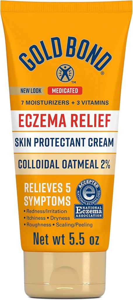 Gold Bond Medicated Eczema Relief Skin Protectant Cream, 5.5 oz., con 2% Colloidal Oatmeal