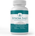 Ingredientes originales puros Sal de Epsom, (100 capsules) Siempre puro, sin aditivos o rellenos, Verificado de laboratorio