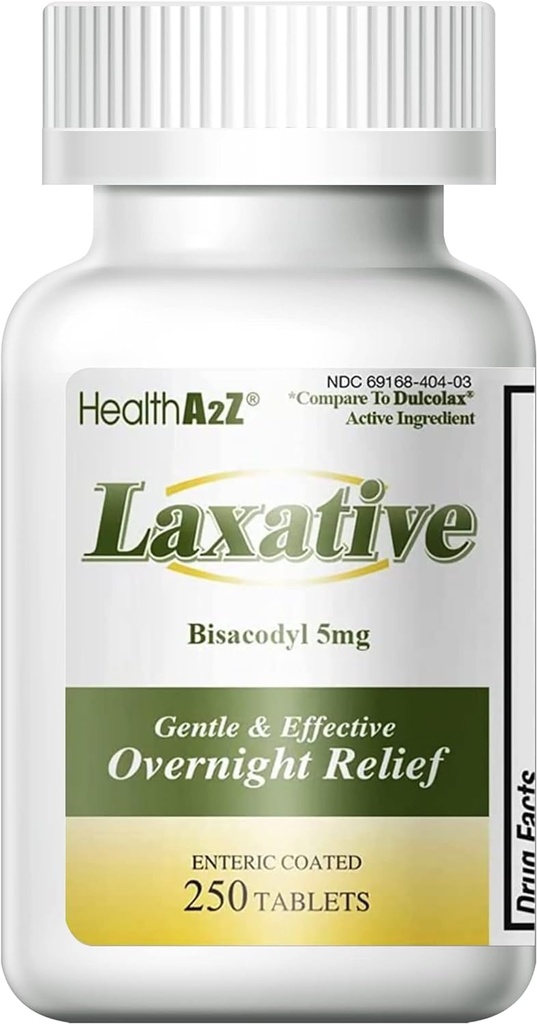 HealthA2Z Laxative Bisacodyl 5mg tención 250 Condes ← Gentle y Fast Overnight Relief for Constipation