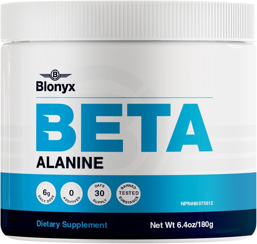 Beta-Alanine Supplement - Enhances Muscular Endurance &amp; Work Capacity, 6g Daily Dose, 30-Day Supply