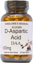 Barlowe's Herbal Elixirs D-Aspartic Acid Supplement TEN DAA Silencio 600 mg Per Capsule ← 60 Veggie Capsules ← Athletic Performance TEN Stearate Free ANTE Glass Bottle