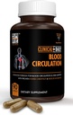 Suplemento clínico de circulación diaria de sangre. Carniceros Broom, Caballo Chestnut, Cayenne, L-Arginine, Diosmin. Herbal Varicose Vein Tratamiento. Pobre Circulación y Apoyo Veinte. 90 cápsulas