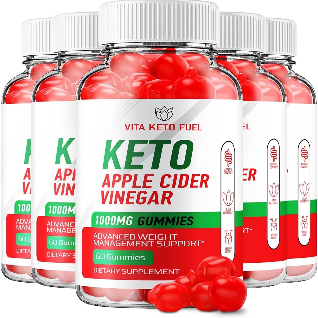 (5 Pack) Vita Keto Fuel ACV Gummies - Advanced Formula Vita Fuel Keto + ACV Gummies Apple Cider Vinegar Vita Keto Fuel ACV Suplemento dietético Opiniones Hombre Mujeres (300 Gummies)