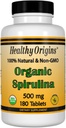 Orígenes saludables Spirulina, 500 mg (Orgánica) - Tabla de espirulina orgánica con vitamina A &amp; vitamina B12 - Kosher certificado - Vegan, no GMO, y píldora de espirulina libre de gluten - 180 tabletas