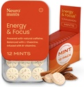 NeuroGum Energy Caffeine Mints (144 piezas) - Azúcar gratis con L-theanine + Caffeine natural + vitamina B12 &amp; B6 - Nootropic Energy & Focus Supplement for Women & Hombre - Keto & Vegan, Cinnamon Flavor