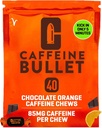 Caffeine Bullet Energy Chews - Chocolate Orange. 40 * 85mg - Más rápido Kick Than Pills, Gels y Gum. Deporte Science for Running, Cycling, Gaming & A Pre Workout Endurance Boost.
