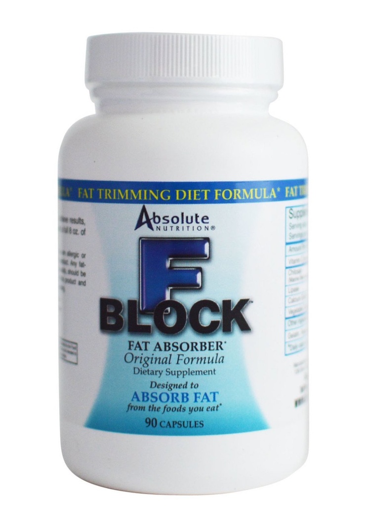 Absolute Nutrition FBlock Xtra Fat Absorber, Diet Formula, 90 cápsulas