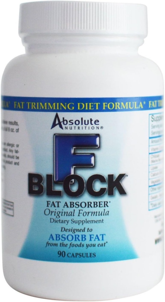 Absolute Nutrition FBlock Xtra Fat Absorber, Diet Formula, 90 cápsulas