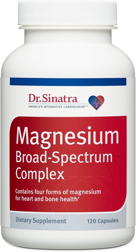 Complejo Magnesio-Broad-Spectrum del Dr. Sinatra con glucocinato de magnesio y citrato para niveles de presión sanguínea saludables y flujo sanguíneo (400 mg)