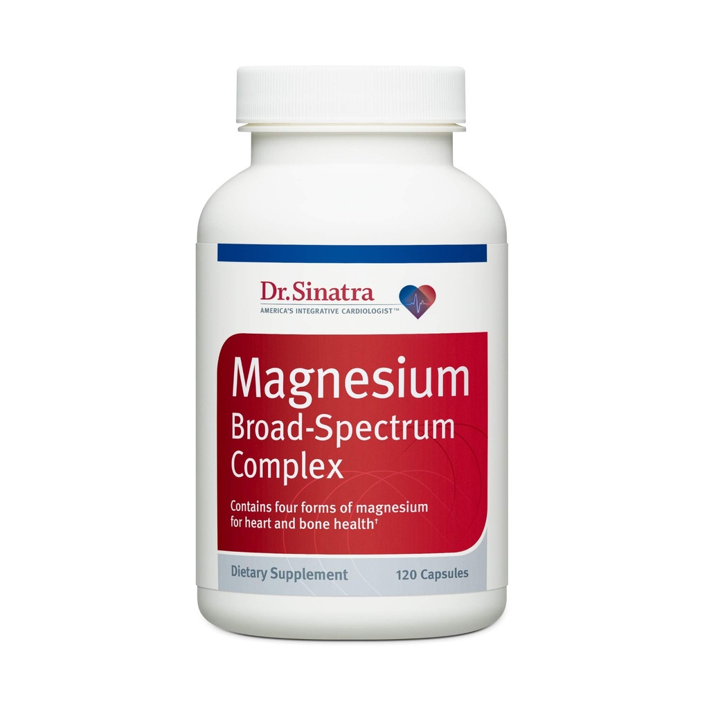 Complejo Magnesio-Broad-Spectrum del Dr. Sinatra con glucocinato de magnesio y citrato para niveles de presión sanguínea saludables y flujo sanguíneo (400 mg)