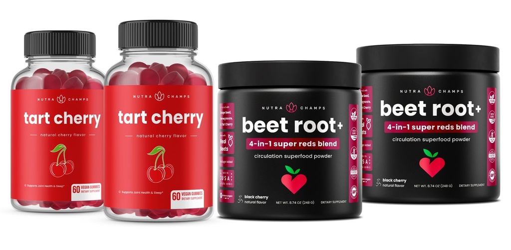 NutraChamps Tart Cherry Gummies &amp; Beet Root Powder