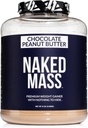 NAKED Chocolate Peanut Butter Mass - 1.280 Calories, 50G Protein, Nada Artificial. All Natural Weight Gainer Protein Powder - 8Lb Bulk, GMO Gratis, Gluten Gratis