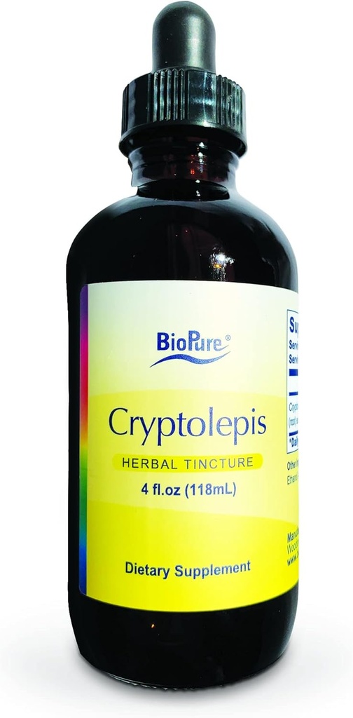 BioPure Cryptolepis Herbal Tintura – Potent Botanical Extract of Cryptolepis Sanguinolenta for Immune Support, microbiome Balance, and Gastrointestinal Health - 4 fl oz