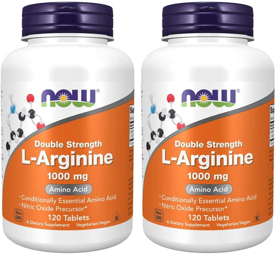 Ahora Alimentos Arginina 1000mg, 120 pestañas (Pack de 2)