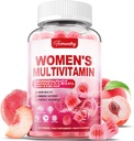 Mujeres Gummies multivitamínicas - Azúcar Multivitamina gratis para Mujeres con Vitaminas A, C, D, E, Niacina, Folate, B6 &amp; B12, Hierro, Calcio, Zinc - Multi vitaminas &amp; minerales para la piel, el pelo, la energía &amp; inmunológico