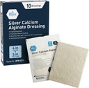MED PRIDE Silver Calcium Alginate Wound Dressing, 10-Pack presion Highly Absorbent, Nonstick, Seaweed, Easy Removal (4' x 5'' Silver)