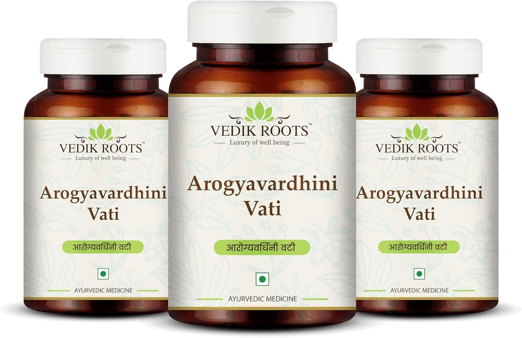 Arogyavardhini Vati Tablets - Natural Detox and Liver Health Support Silencio for Spleen Enlargement ¦ Reduce Bloating  durable for Nutrient Absorption Improvement tención 120 Tablets (360)