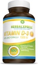 Herbalxpress Vitamina D (como cholecalciferol) 1.500 UI (100 Tablets) es la adición perfecta a un estilo de vida saludable, huesos, dientes, músculos, función inmune y bienestar, no transgénico y libre de gluten.