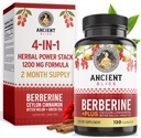Antigua Bliss Berberine HCL 1200mg con canela de Ceylán, Melón de Bitter y Tetera Verde Extracto - 120 cápsulas