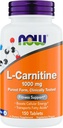 Ahora Suplementos L-Carnitine 1000mg - 150 Tablets Tamaño del valor, soporta el crecimiento del músculo magro, Carnipure, Non-GMO, Kosher, Ideal para veganos, atletas y soporte energético
