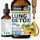 BIO KRAUTER Lung Detox Drops - Pure Vegan Lung Cleanse Liquid Form 2 Fl.Oz 28 Días de suministro - Blend Mullein, Elderberry, Stinging Nettle, Ginseng & Angelica Extracts - Respiratory Support