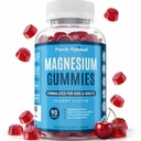 Magnesio puramente óptimo Citrate Gummies for Kids &amp; Adults - Delicious Cherry Flavor - Sleep, Calm &amp; Digestive Support, Relax, Muscle Health - Chewable Magnesium, Gluten-Free, Vegan - 90 Gummies