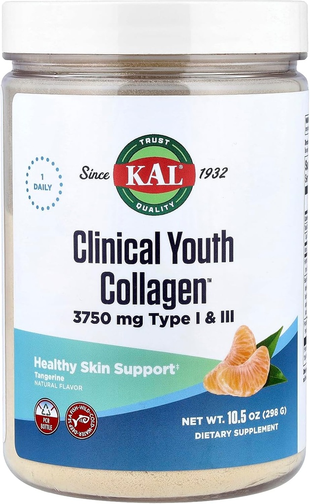 Kal Clinical Youth Collagen Tipo I & Iii Tangerine, 10.5 Ounce