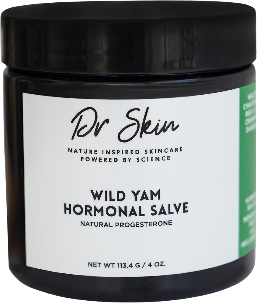 Dr. Skin Wild Yam Cream for Hormone Balance 4oz Ø 100% Orgánica Natural Menopause & Perimenopause Support, Herbal Yam Cream for Women PMS, Hot Flashes, Mood Swings, Night Sweats, Cramps Relief