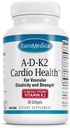 EuroMedica A•D•K2 Cardio Health - Cardio Health & Vascular Elasticity and Strength Support - Cardiovascular Support Supplement with Vitamins A &amp; D3 - Aids Blood Vessel Elasticity - 60 Softgels