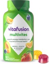 Vitafusion MultiVites Gummy Multivitamínicos para Adultos con 12 Vitaminas y Minerales, Berry, Peach y Orange Flavored, América Número 1 Marca de vitaminas Gummy, 75 Day Supply, 150 Cuenta