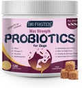 Probióticos para perros - Probióticos para perros para salud digestiva, prebióticos, enzimas digestivas para perros con calabaza, Omega-3, Gut de apoyo, inmuno, diarrea, 120 cerdas blandas