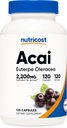 Nutricost Acai Extract 2,200mg, 120 Vegetarian Capsules (Euterpe Oleracea) de 550mg de 4:1 Extract - Non-GMO, Gluten Free