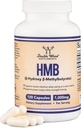 Suplemento HMB de madera doble, tercero testado, no GMO, sin gluten, 120 cápsulas, 1000 mg por ser, 500 mg por cápsula