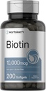 Horbaach Biotin 10000 mcg  200 Softgels ← Vitamina B7 Suplemento Silencio No GMO &amp; Gluten Gratis