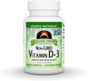 Fuente Naturales Vegan True, No GMO Vitamina D-3, Suplemento dietético para la salud de los inmunes y los huesos*, 2.000 UI - 90 cápsulas