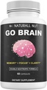 Go Brain Double Nootropic Fórmula, Suplementos cerebrales para vitaminas de memoria y foco, Ginkgo Biloba, Dmae Suplemento, Bacopa Monnieri Suplemento, Memory Vitamins Brain for Women &amp; Men