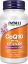 NOW Foods Supplements, CoQ10 60 mg with Omega 3 Fish Oil, Cardiovascular Health*, 60 Softgels