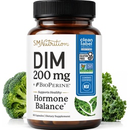 DIM Suplemento 200 mg Silencio Estrógeno Balance para Mujeres " Hombres Silencio Hormonal Acne, Saldo hormonal, Menopausia " Antioxidante Apoyo ← Proyecto Label limpio certificado, Vegan " Soy Free Diindolylmethane TEN 60 Ct.